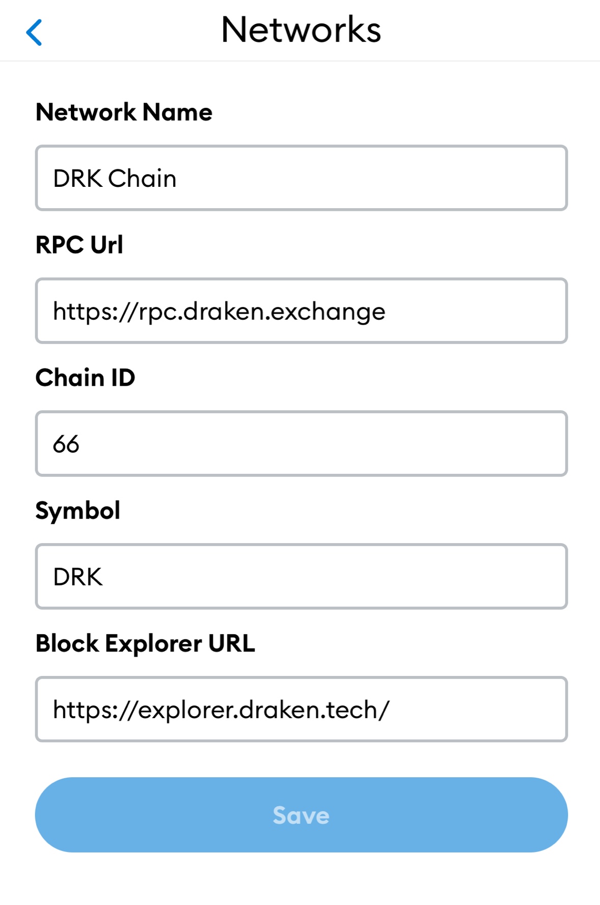 Thêm mạng lưới DRK Chain trên ví Metamask