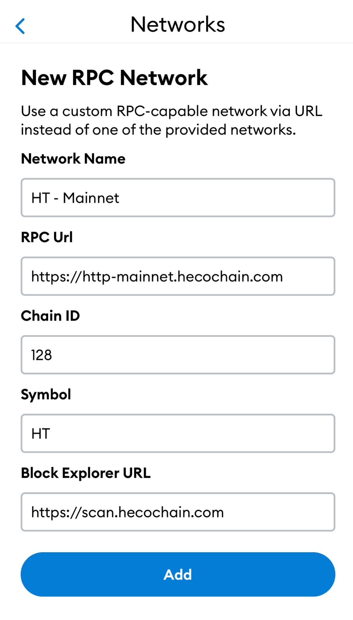 Hướng dẫn thêm mạng lưới HECO trên ví Metamask